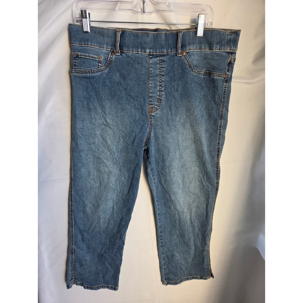 Isaac Mizrahi Live! Shape Effect Jeans Women Blue Medium Slim High Crop